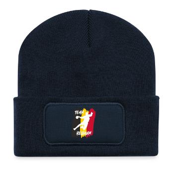 Handballmannschaft Belgien - Recycelte Patch Beanie - French Navy - Vorne