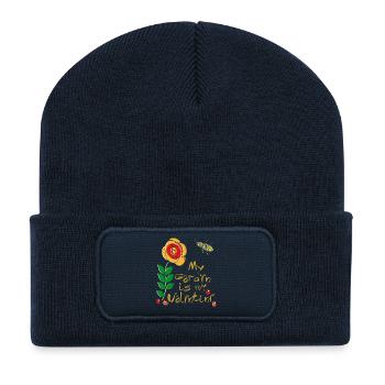 my Garden is my Valentine - Recycelte Patch Beanie - French Navy - Vorne