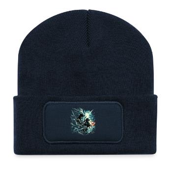 Löwen Himmelsschrei - Epische Nordische Schlacht - Recycelte Patch Beanie - French Navy - Vorne