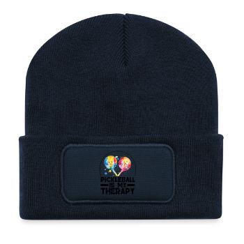 Pickleball ist meine Therapie - Recycelte Patch Beanie - French Navy - Vorne