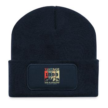 1999 Vintage Retro Birthday Gift - Recycled Patch Beanie - french navy - Front