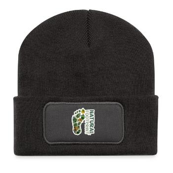 Herbstlicher Fußabdruck Umwelt Klima Shirt - Recycelte Patch Beanie - Dunkelgrau - Vorne