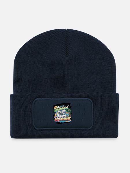 Genießen Sie den Rückzugsort in der Lagune - Recycelte Patch Beanie - French Navy