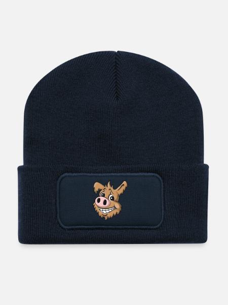 Schweinehund treuherzig - Recycelte Patch Beanie - French Navy