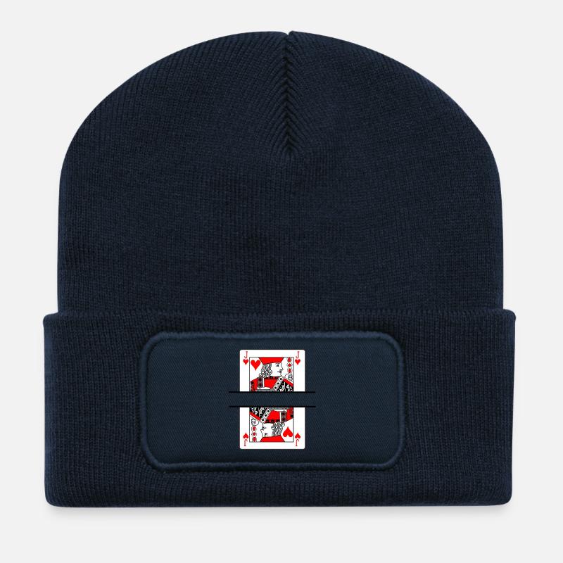 Spielkartenherzen Bauer mit Banner Platz - Recycelte Patch Beanie - French Navy