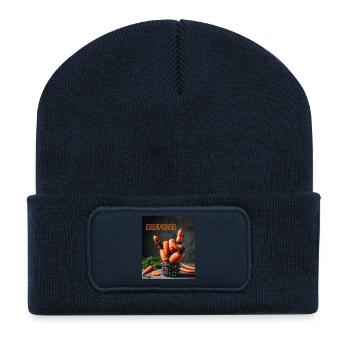 Végétalien lourd - Beanie recyclé à patch - bleu marine - Devant