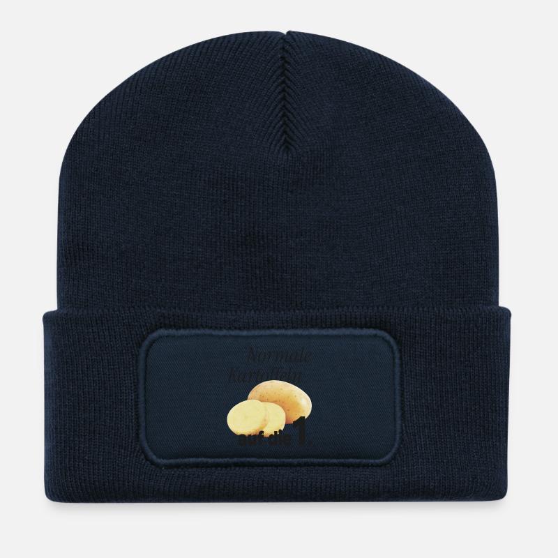 Normale Kartoffeln auf die 1. - Recycelte Patch Beanie - French Navy