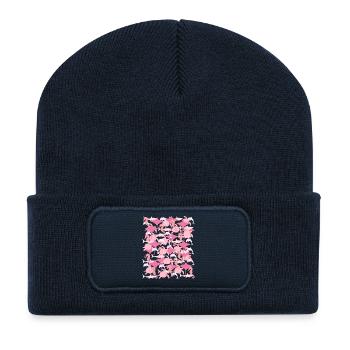 Ocean Camouflage – la vie marine dans le style camouflage - Beanie recyclé à patch - bleu marine - Devant
