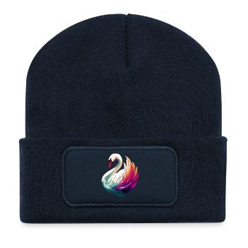 Swan - Recycled Patch Beanie - french navy - Front
