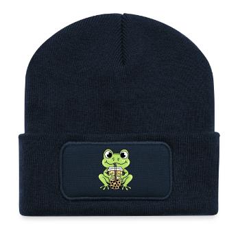 Frosch Bubble Tea - Recycelte Patch Beanie - French Navy - Vorne