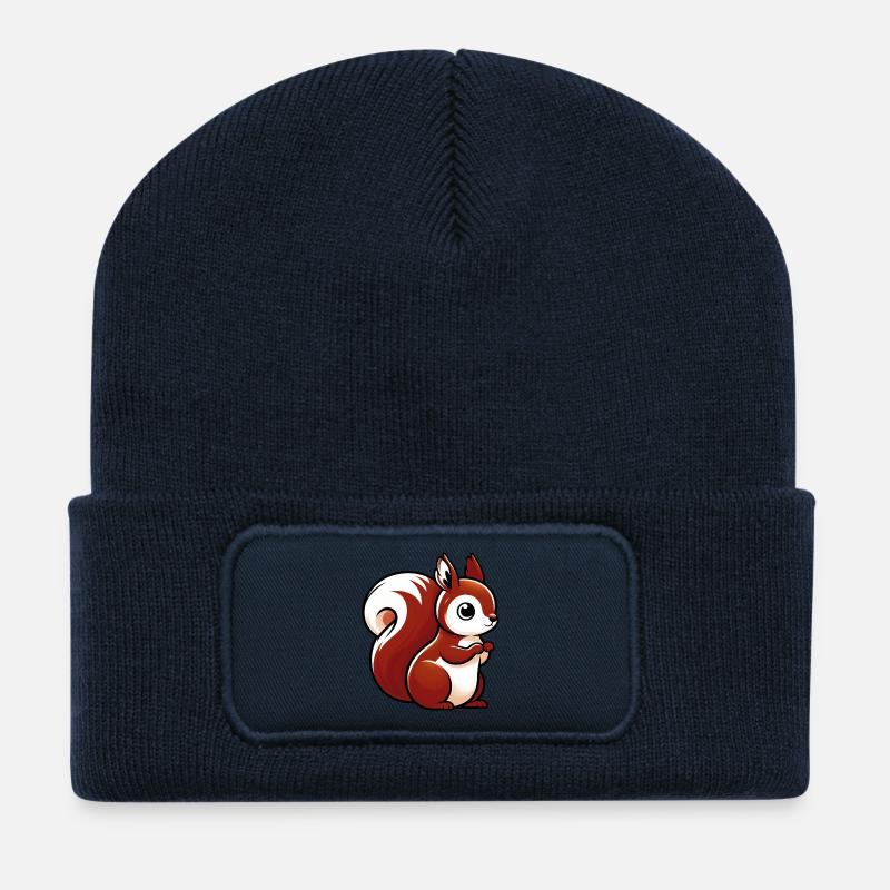 Eichhörnchen - Recycelte Patch Beanie - French Navy