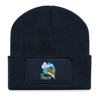 Watercolor Map Ko Phangan - Recycled Patch Beanie - french navy - Front