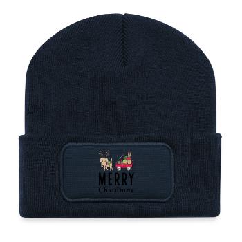 Greetings for Christmas - Recycled Patch Beanie - french navy - Front