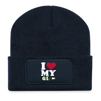I love my beer - Recycled Patch Beanie - french navy - Front