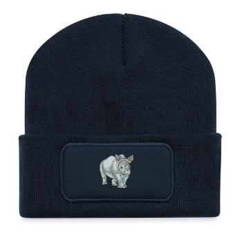 Rhinoceros Daisies - Recycled Patch Beanie - french navy - Front