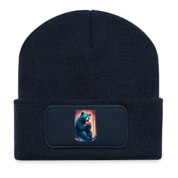Mama Bär - Recycelte Patch Beanie - French Navy - Vorne