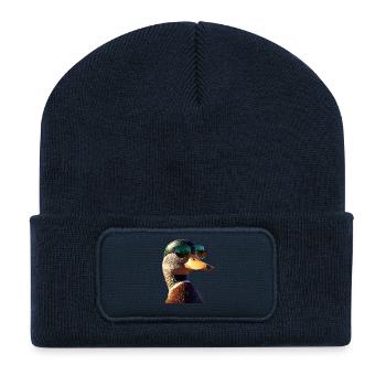 Ente Stockente Entenküken Duck Entlein Erpel Enten - Recycelte Patch Beanie - French Navy - Vorne