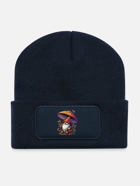 Gnome - Beanie recyclé à patch - bleu marine
