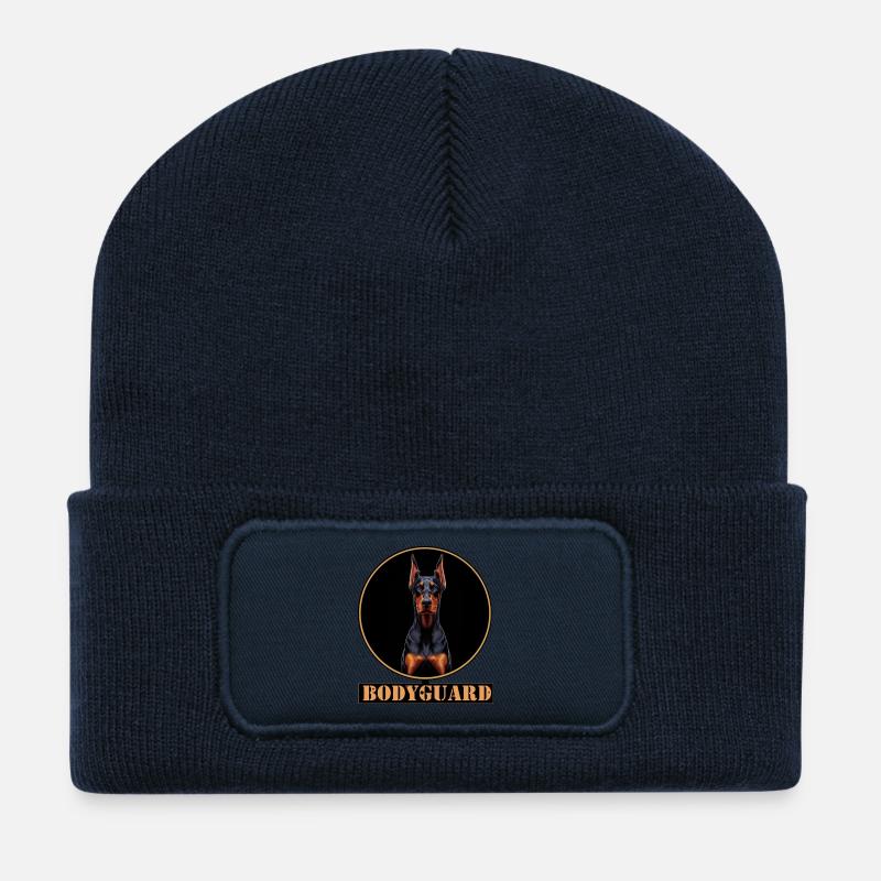 Bodyguard Doberman Circle - Recycled Patch Beanie - french navy