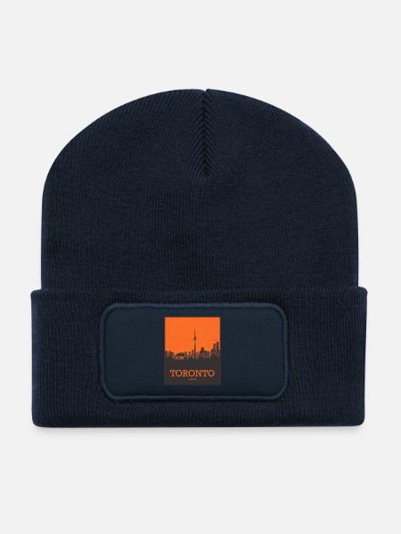 Toronto Canada Skyline - Recycelte Patch Beanie - French Navy