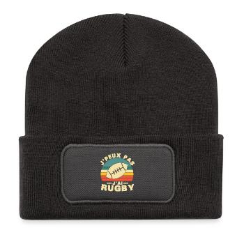 I can't I have Rugby Humor gift - Recycled Patch Beanie - dark grey - Front