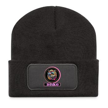 Disco Retro Cassette Neon Gloss - Beanie recyclé à patch - charbon - Devant