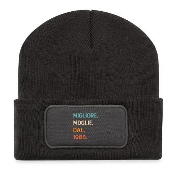 Ehefrau seit 1985 - Recycelte Patch Beanie - Dunkelgrau - Vorne