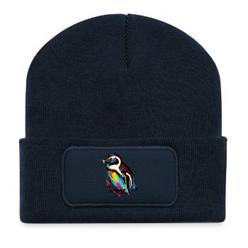 Pingouin - Beanie recyclé à patch - bleu marine - Devant