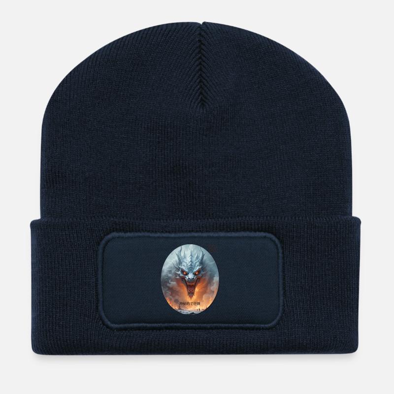 majestätischer mythischer Drache WING OF FIRES LEGEND - Recycelte Patch Beanie - French Navy