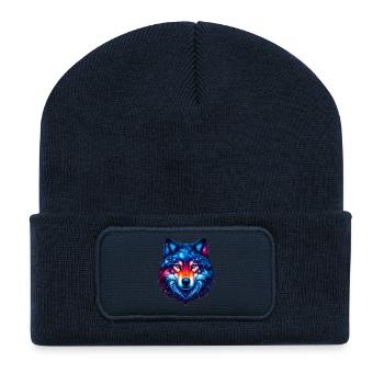 Wolf - Recycelte Patch Beanie - French Navy - Vorne