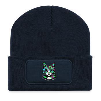 Cat - Recycled Patch Beanie - french navy - Front