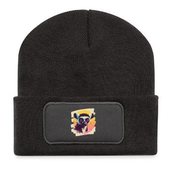Lemur - Recycelte Patch Beanie - Dunkelgrau - Vorne