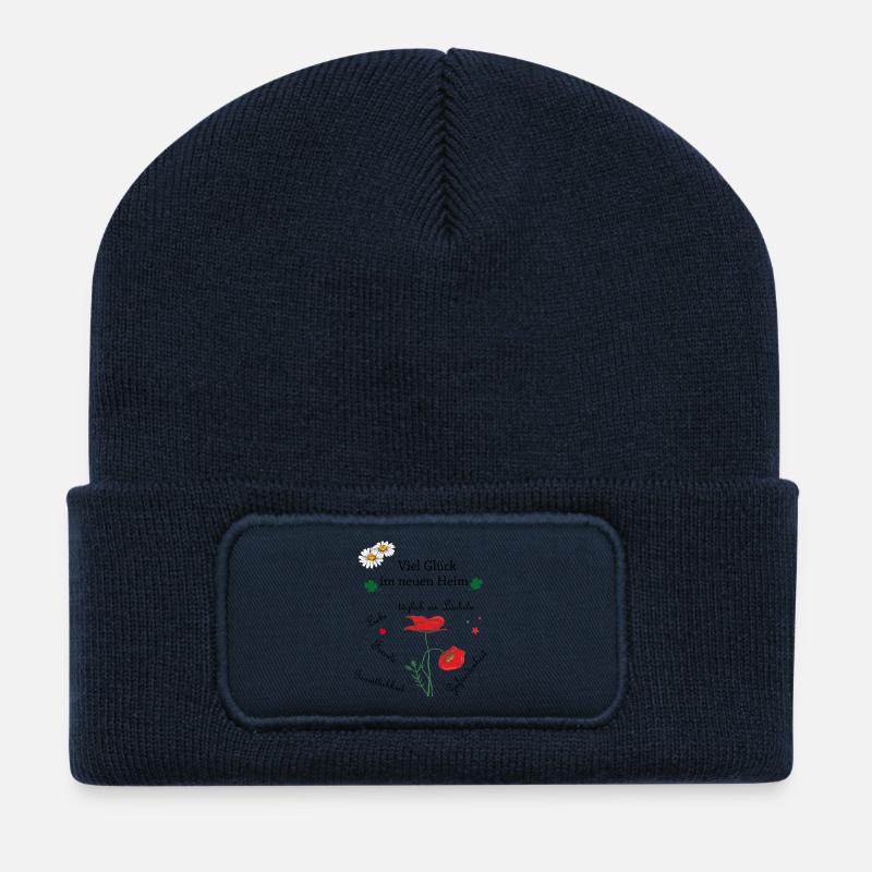 Viel Glück im neuen Heim - Recycelte Patch Beanie - French Navy