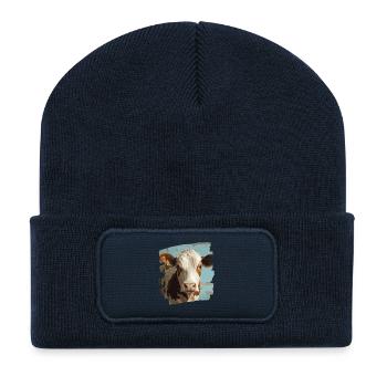 Cow Farmer - Recycled Patch Beanie - french navy - Front