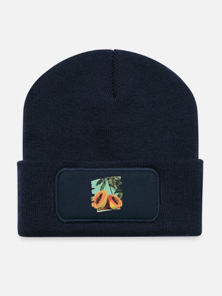 Papaya - Recycelte Patch Beanie - French Navy