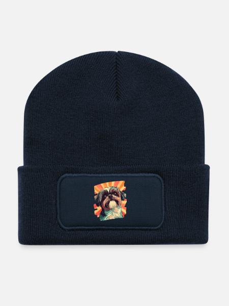 Shih Tzu - Recycelte Patch Beanie - French Navy