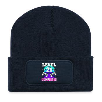 gaming geburtstag haha wie lustig Zeichenfläche 1 - Recycelte Patch Beanie - French Navy - Vorne