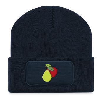 Fruits, Fruits, Pomme, Poire - Beanie recyclé à patch - bleu marine - Devant