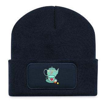Tee Teekanne Teebeutel Tasse Teetasse - Recycelte Patch Beanie - French Navy - Vorne