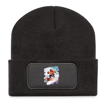Snowboarder powder snow - Recycled Patch Beanie - dark grey - Front