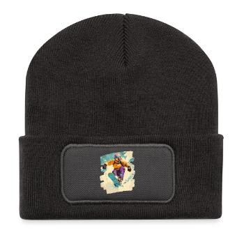 Snowboarder powder snow - Recycled Patch Beanie - dark grey - Front