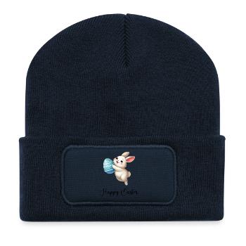lapin lapin de pâques - Beanie recyclé à patch - bleu marine - Devant