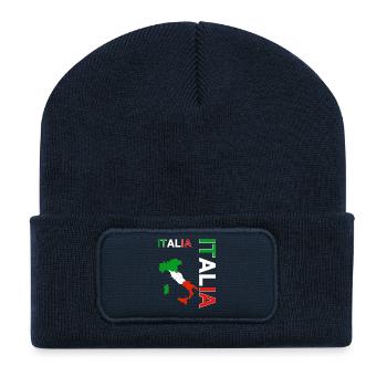 ITALY team supporter football - Recycled Patch Beanie - french navy - Front