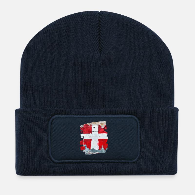 Dänemark Flagge Dannebrog - Recycelte Patch Beanie - French Navy