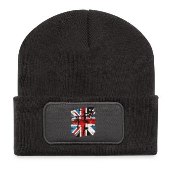 Great Britain Flag England Union Jack - Recycled Patch Beanie - dark grey - Front
