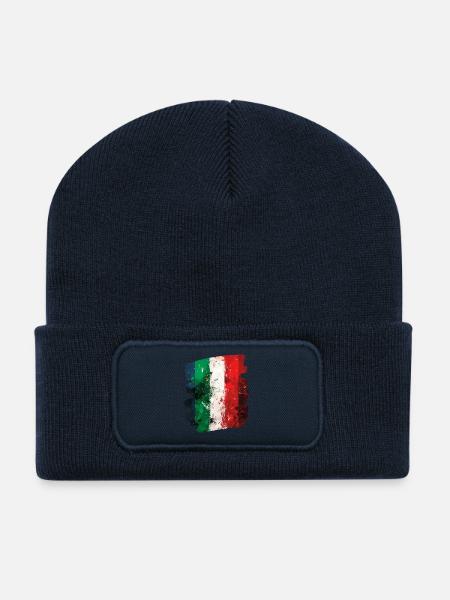 Italienische Flagge Italien - Recycelte Patch Beanie - French Navy