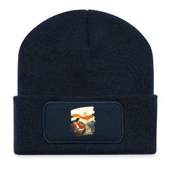 Relax Meditation Selfcare Me-Time - Recycled Patch Beanie - french navy - Front
