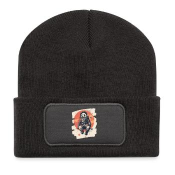 Panda Astronaut - Recycelte Patch Beanie - Dunkelgrau - Vorne