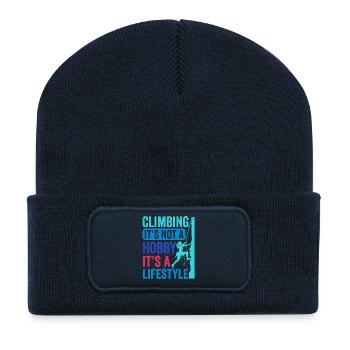 Climbing - It's Not a Hobby. It's a Lifestyle - Recycled Patch Beanie - french navy - Front