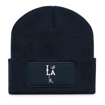 I Love LA Cool Statue Of Liberty USA Heart Flag - Recycled Patch Beanie - french navy - Front